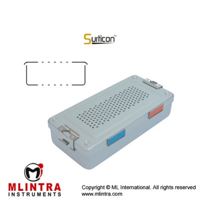 Surticon™ Sterile Container Mini Model Red Non-Perforated Lid and Bottom Stainless Steel - Aluminium, Size 315 x 135 x 70 mm